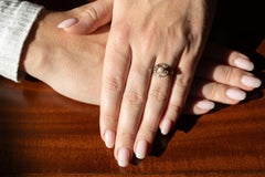 Antique French gold ring with rose cut diamonds and a pearl