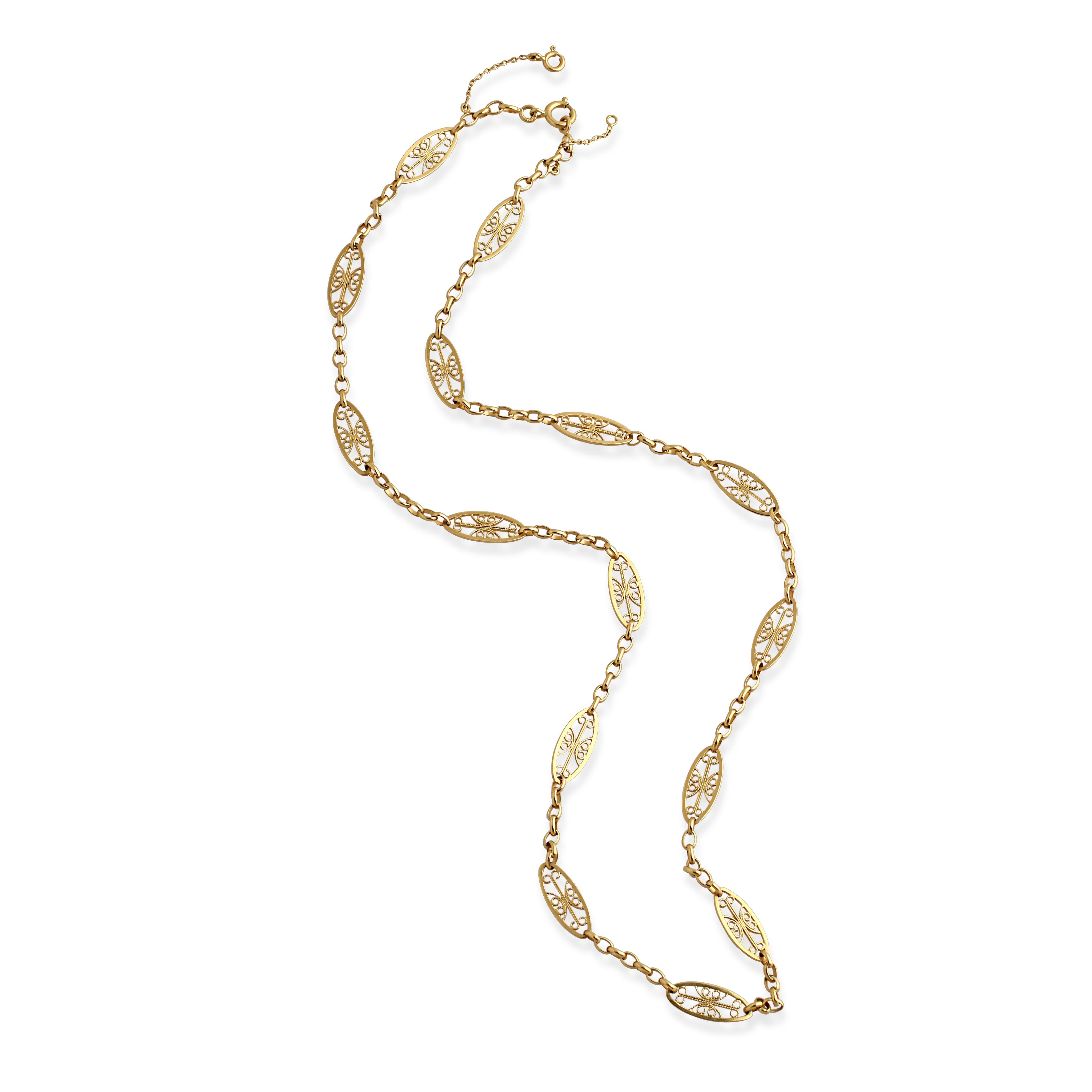 Antique French Gold Sautoir In Good Condition For Sale In London, GB