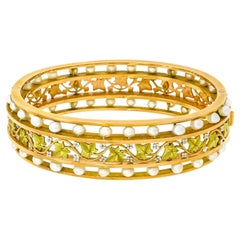 Antique French Gold-Set Pearl Bracelet