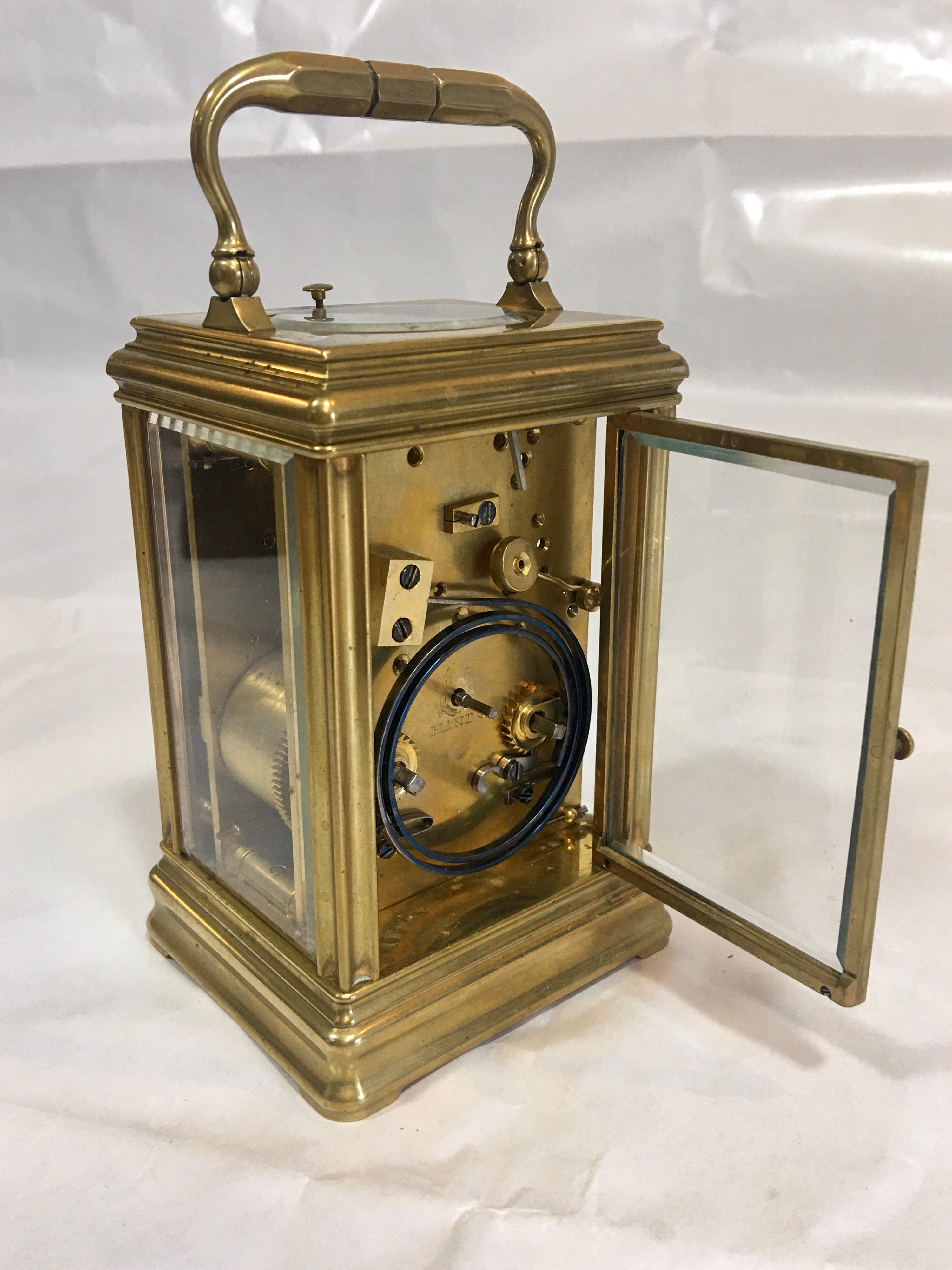 Antique French Gorge Case Repeating Carriage / Travel Clock For Sale 1