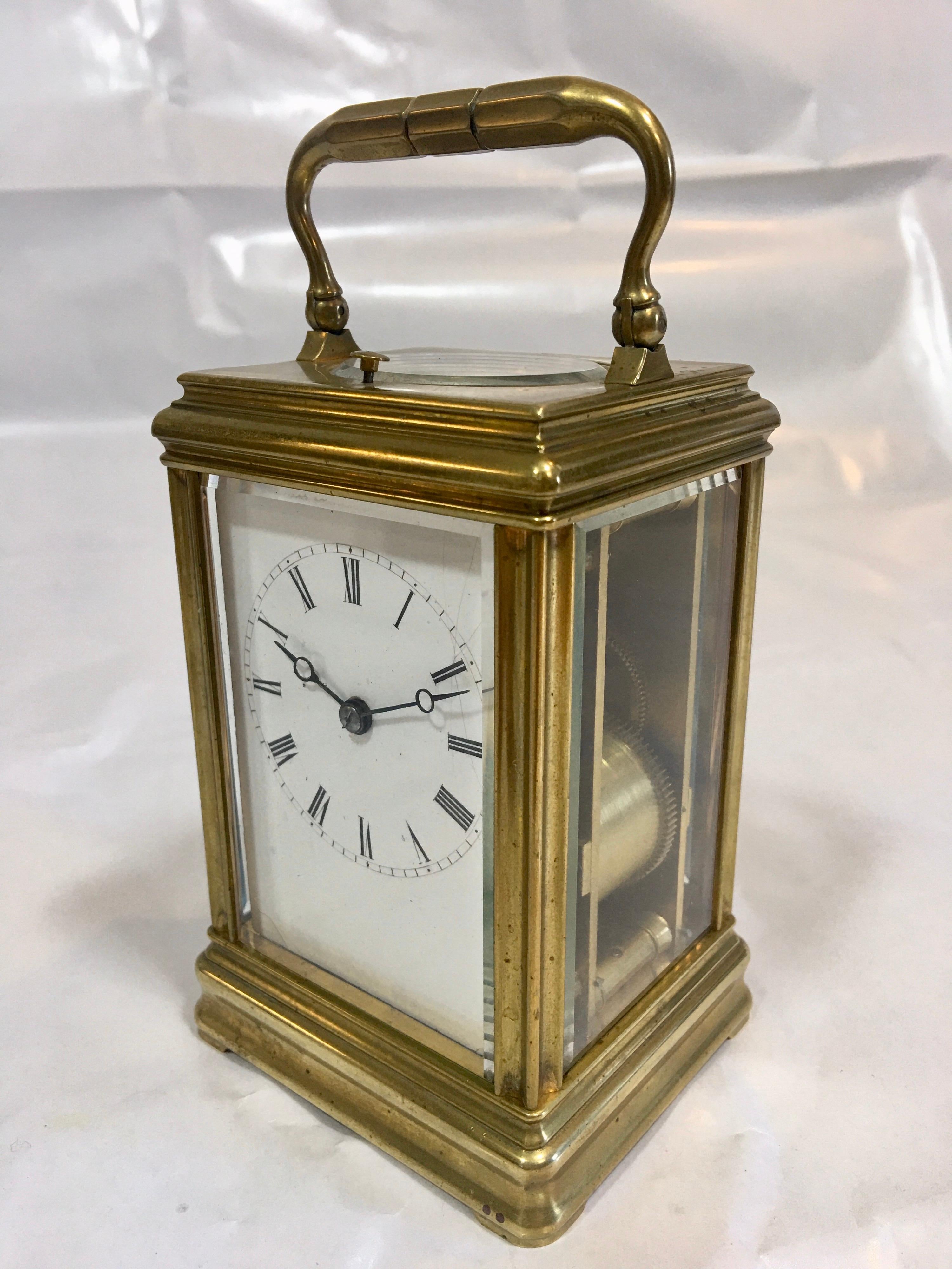Antique French Gorge Case Repeating Carriage / Travel Clock For Sale 3