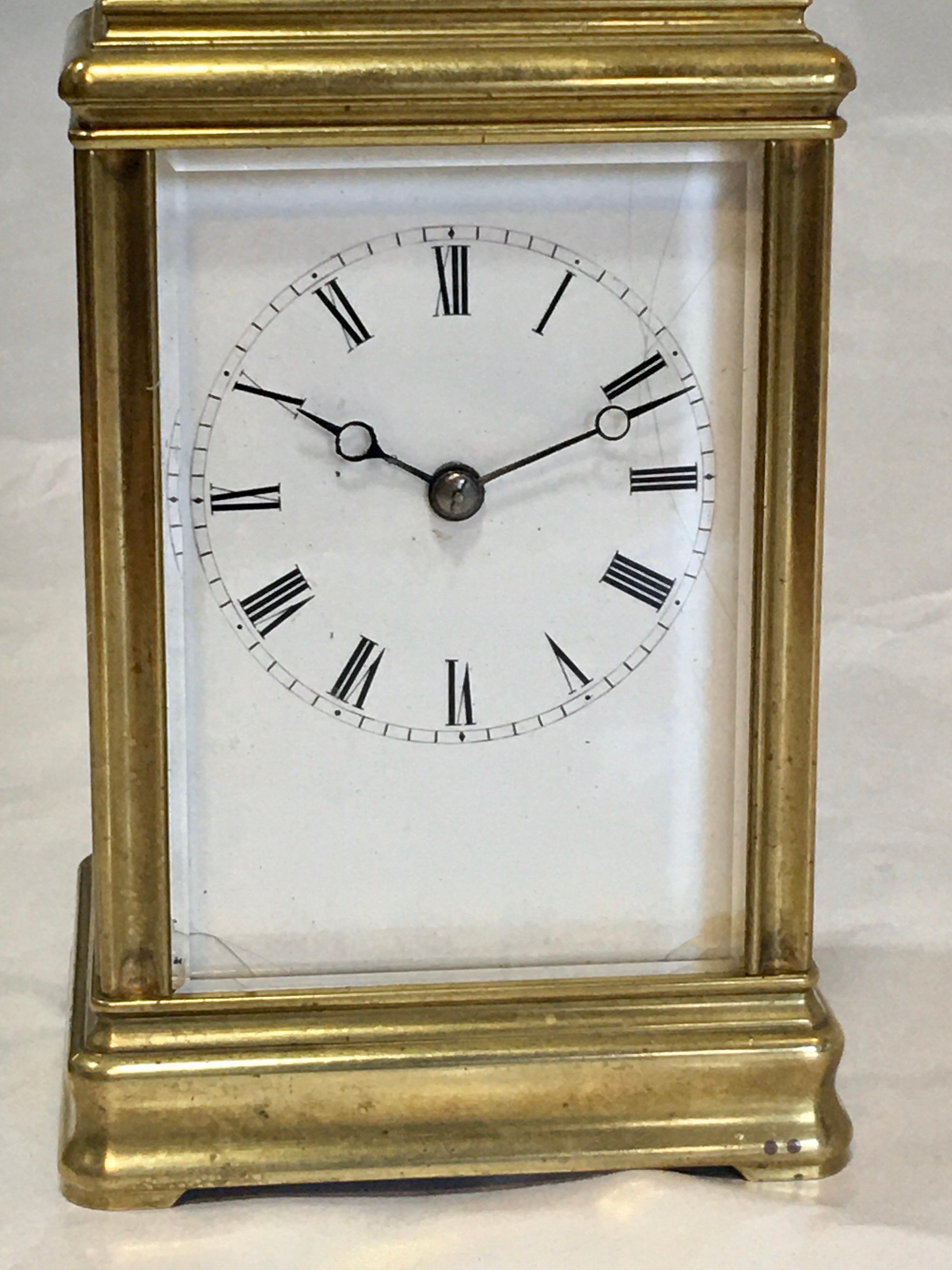 Antique French Gorge Case Repeating Carriage / Travel Clock For Sale 6