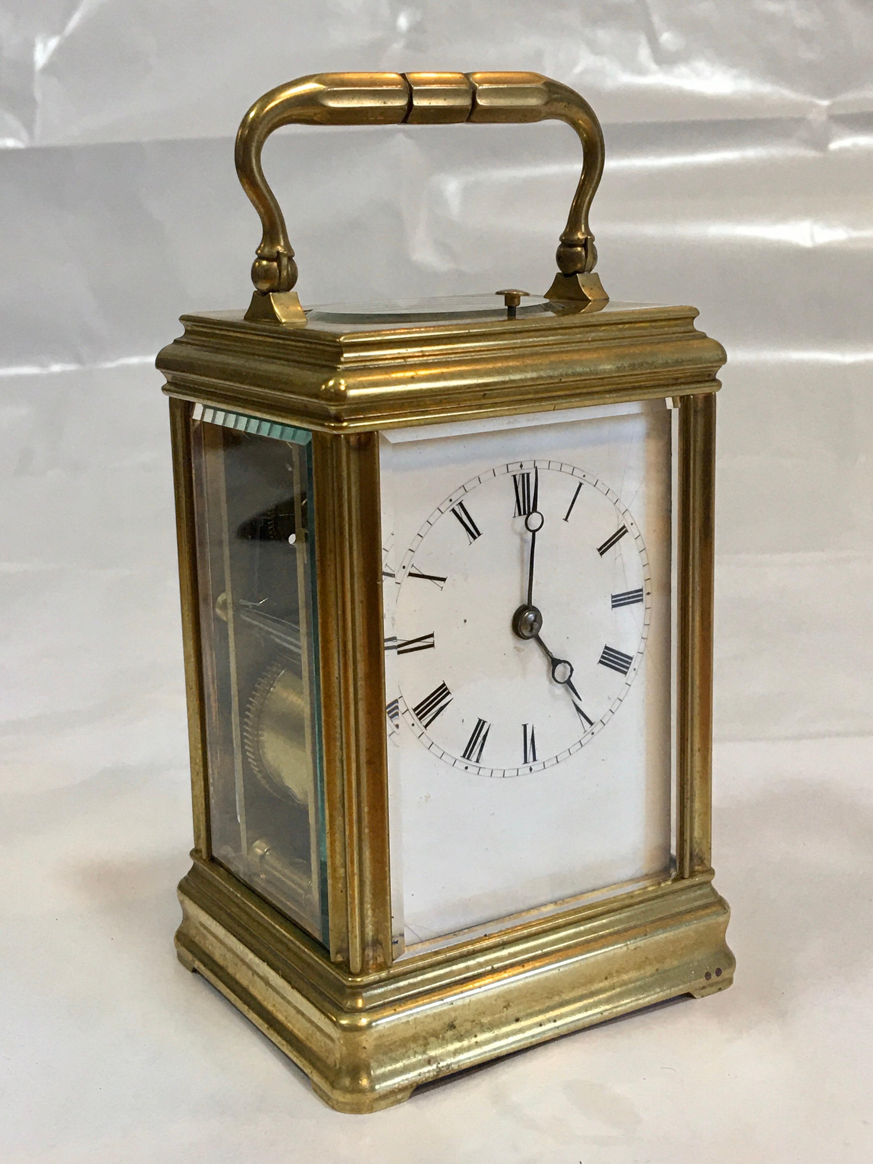 Antique French Gorge Case Repeating Carriage / Travel Clock For Sale 7