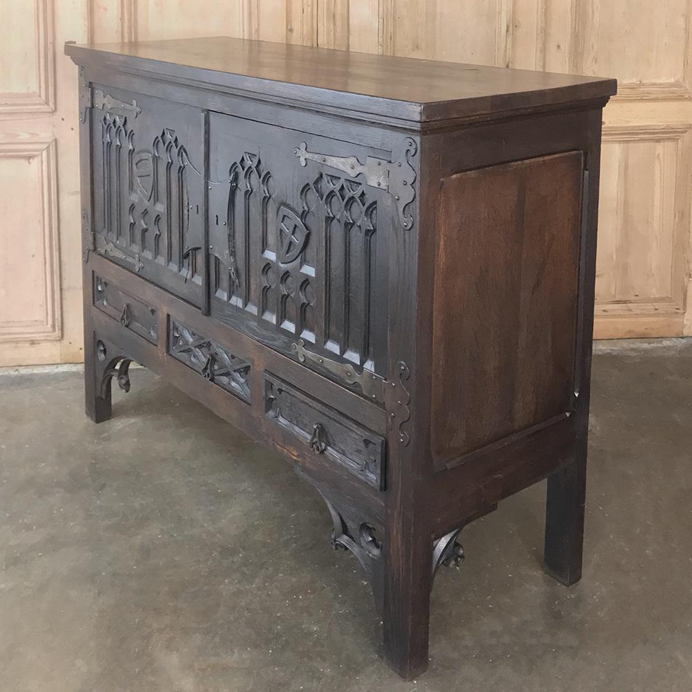 Hand-Carved Antique French Gothic Buffet