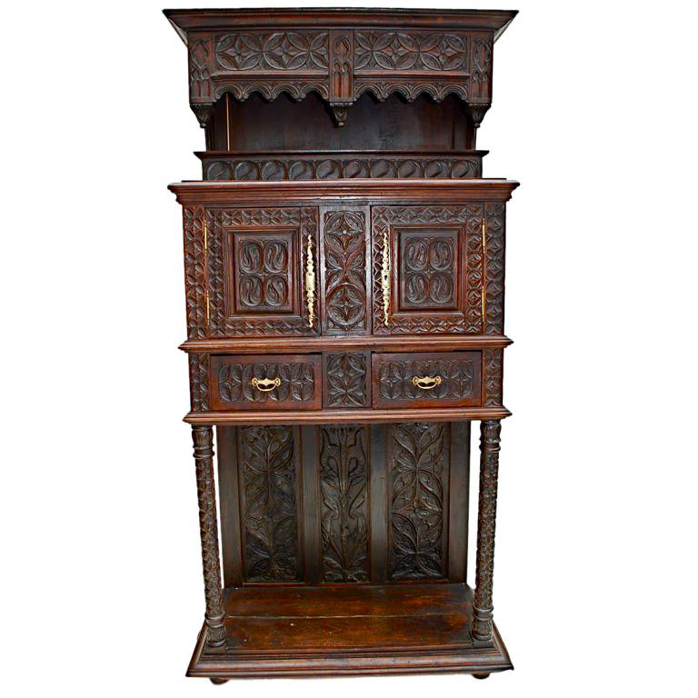 antique French   gothic Buffet For Sale