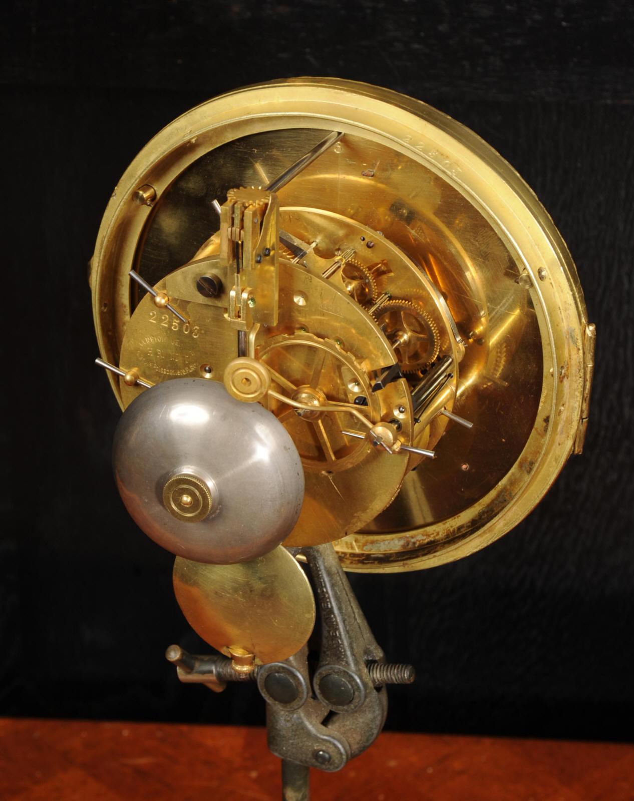 Antique French Gothic Cartel Wall Clock - Raro - Totalmente restaurado - Henri Riondet en venta 11