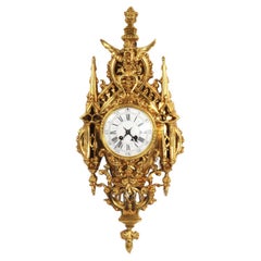 Antique French Gothic Cartel Wall Clock - Rare - Fully restored - Henri Riondet