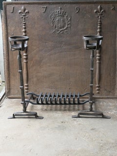 Antique French Gothic Fireplace Grate or Fire Basket, 17th - 18th Century