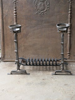Antique French Gothic Fireplace Grate or Fire Basket, 17th - 18th Century