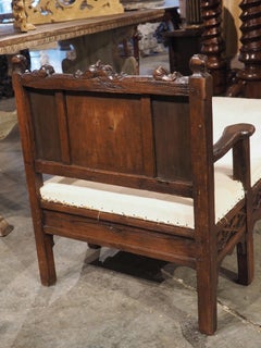 Antique French Gothic Oak Chaise Longue, Circa 1870