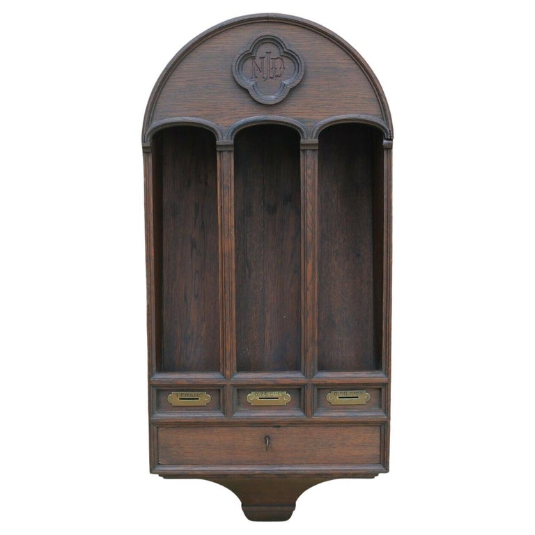 Antique French Gothic Offertory Box Prayer Candle Holder Christian