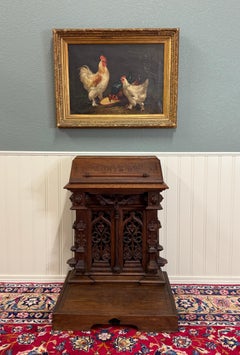 Antique French Gothic Renaissance Prie Dieu Prayer Kneeler Prayer Bench 19thC