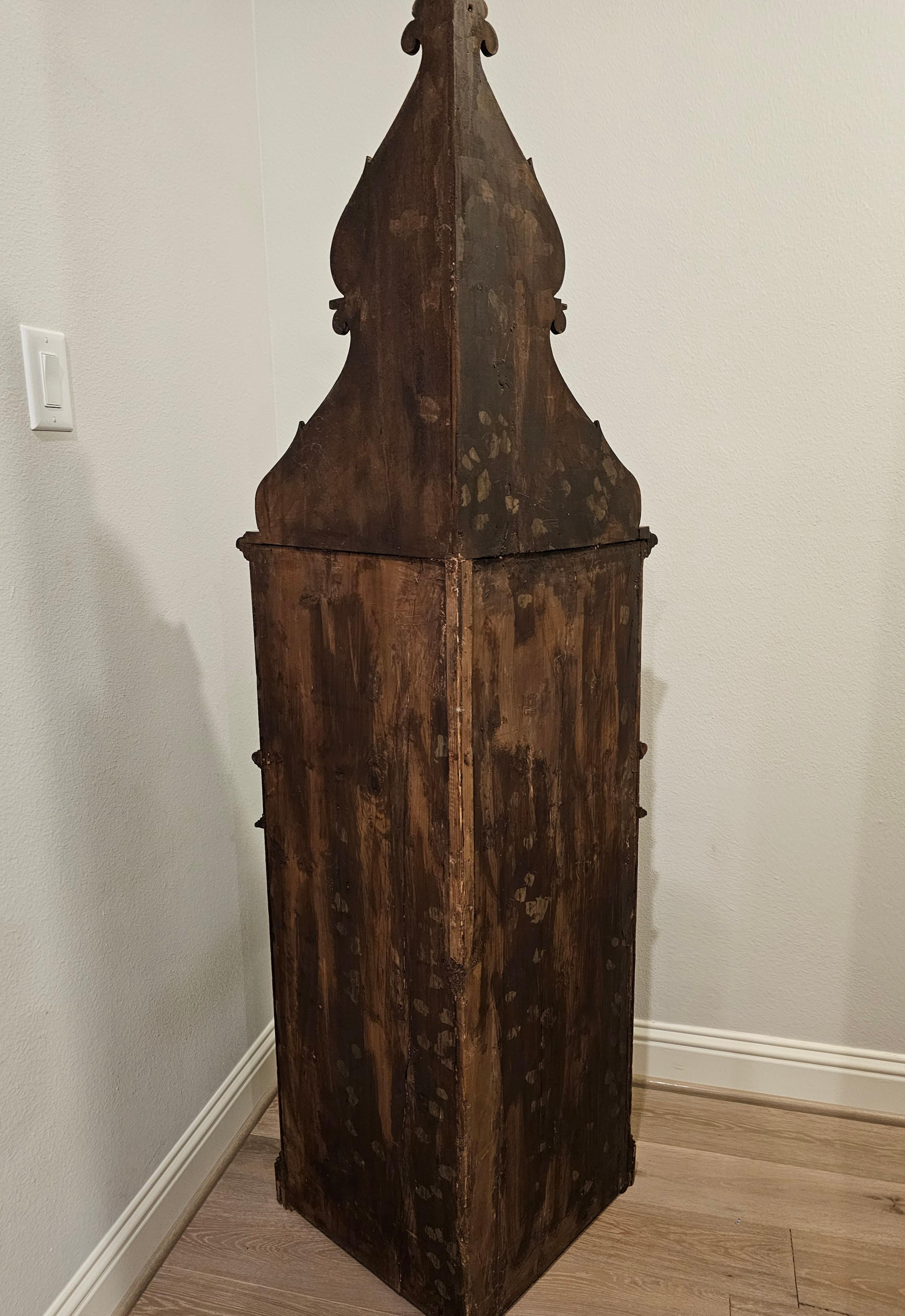 Antique French Gothic Revival Carved Burled Walnut Corner Cabinet For Sale 14