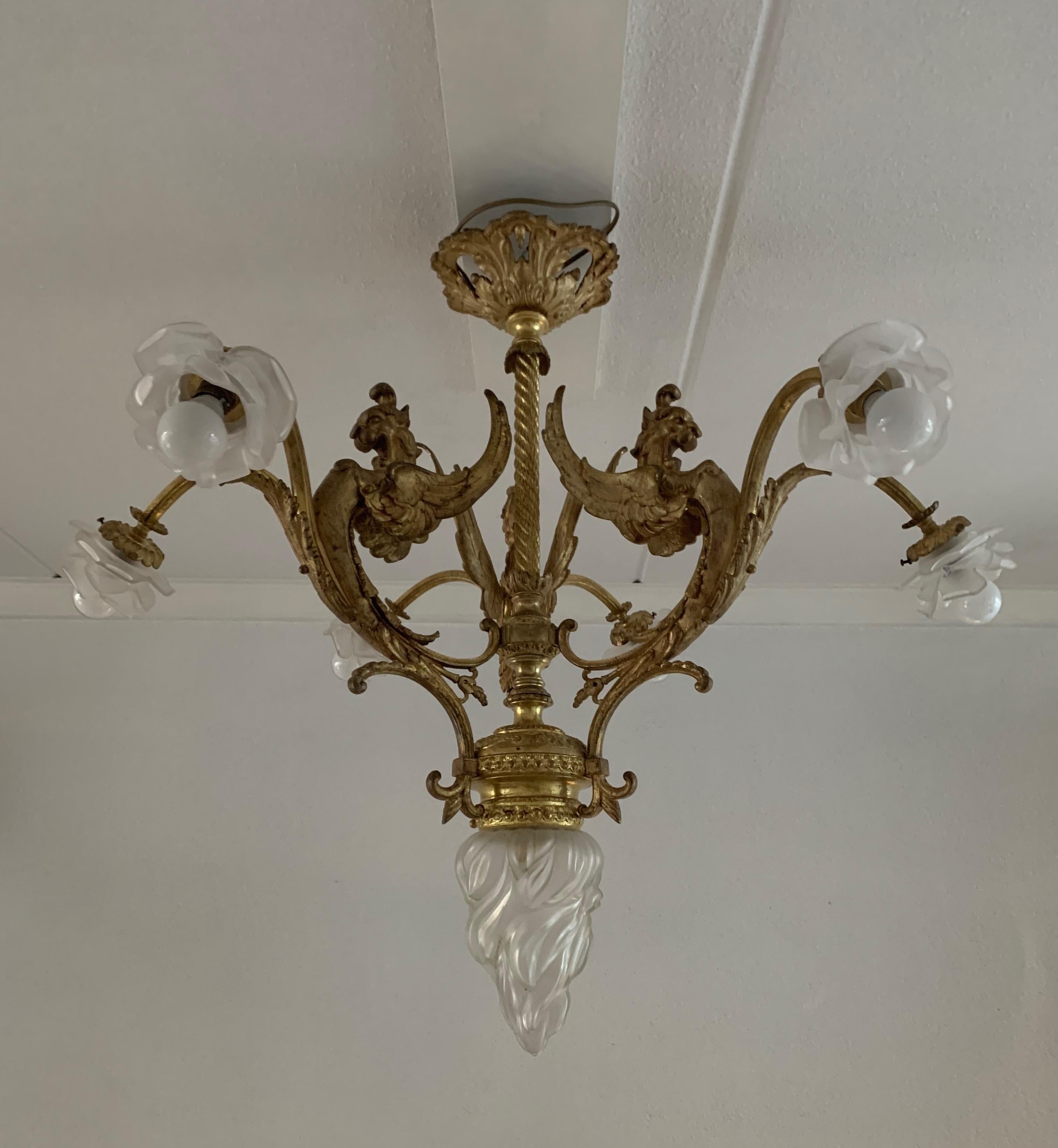 Stunning and sizable, one of a kind light fixture from the late 1800s.

If you appreciate the history and beauty of the French Gothic style then this amazing light fixture could be perfect for you. When we first saw this work of lighting art, we