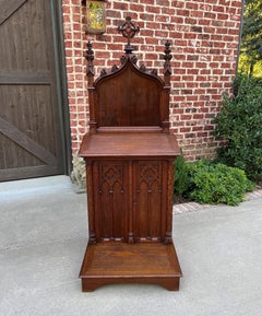 Antique French Gothic Revival Prayer Bench Prie Dieu Prayer Kneeler Bible Box