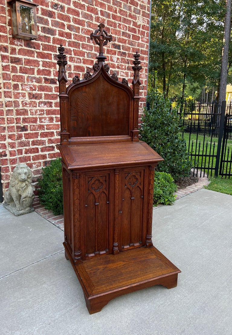 Antique French Gothic Revival Prayer Bench Prie Dieu Prayer Kneeler Bible Box For Sale at 1stDibs