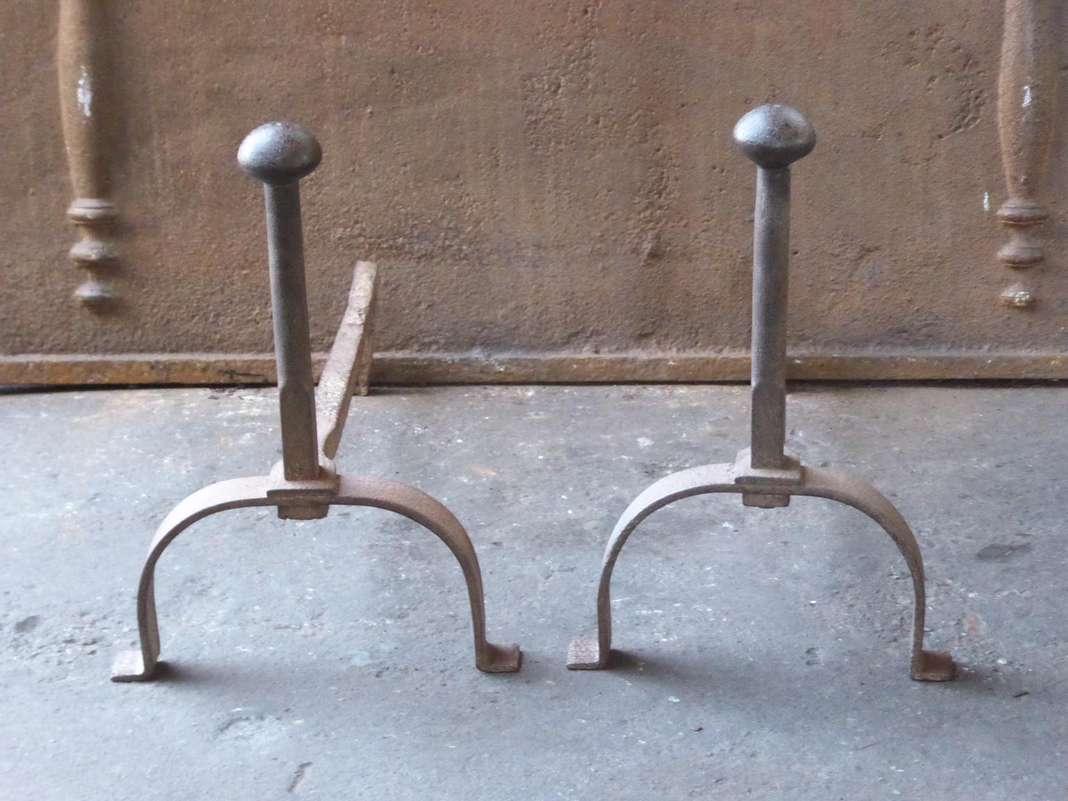 18th-19th century French Gothic style andirons made of wrought iron.







 