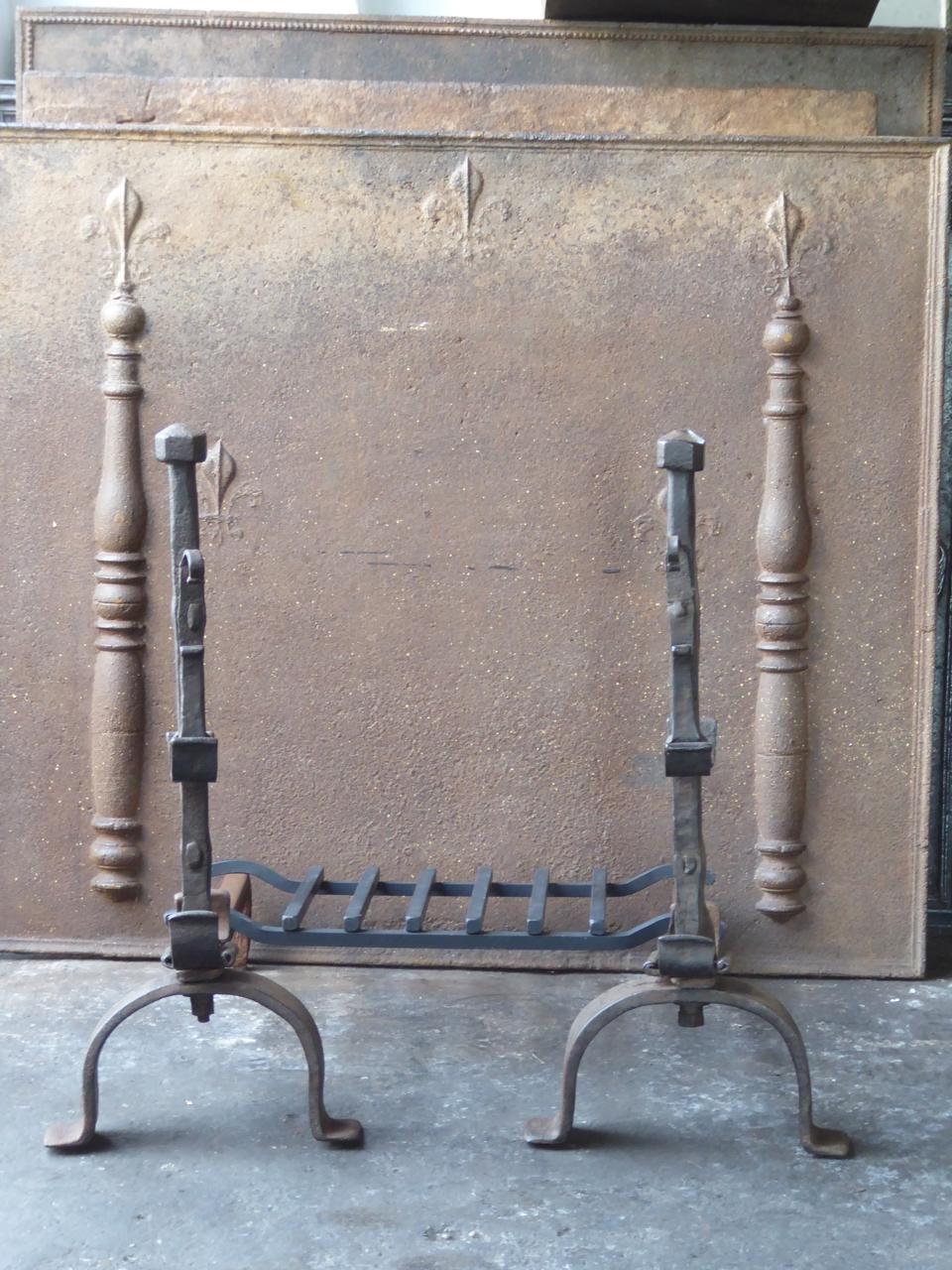 Antique French Gothic Style Andirons or Firedogs For Sale 7