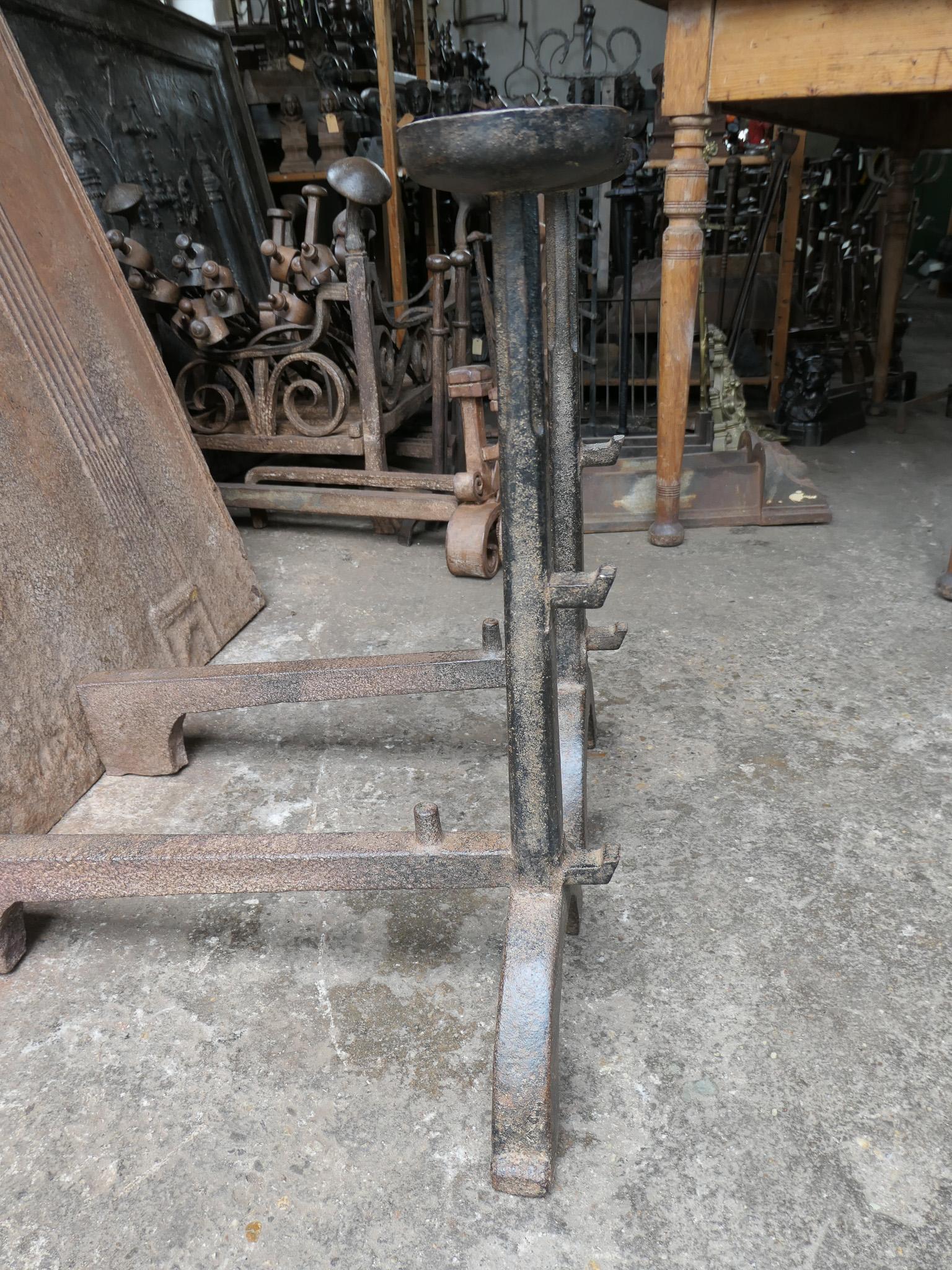 Antique French Gothic Style Firedogs or Andirons, 19th Century For Sale 11