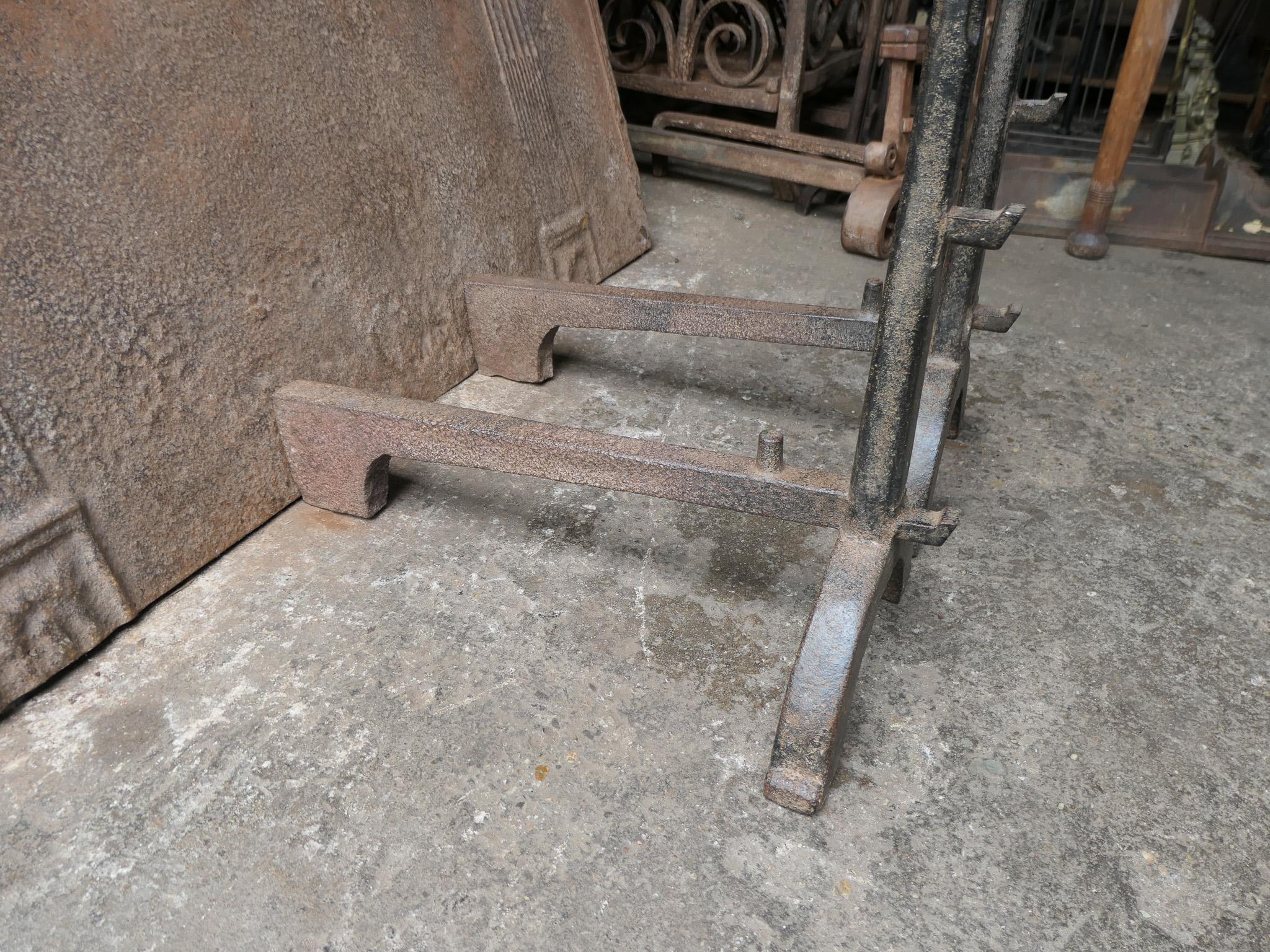 Antique French Gothic Style Firedogs or Andirons, 19th Century For Sale 12
