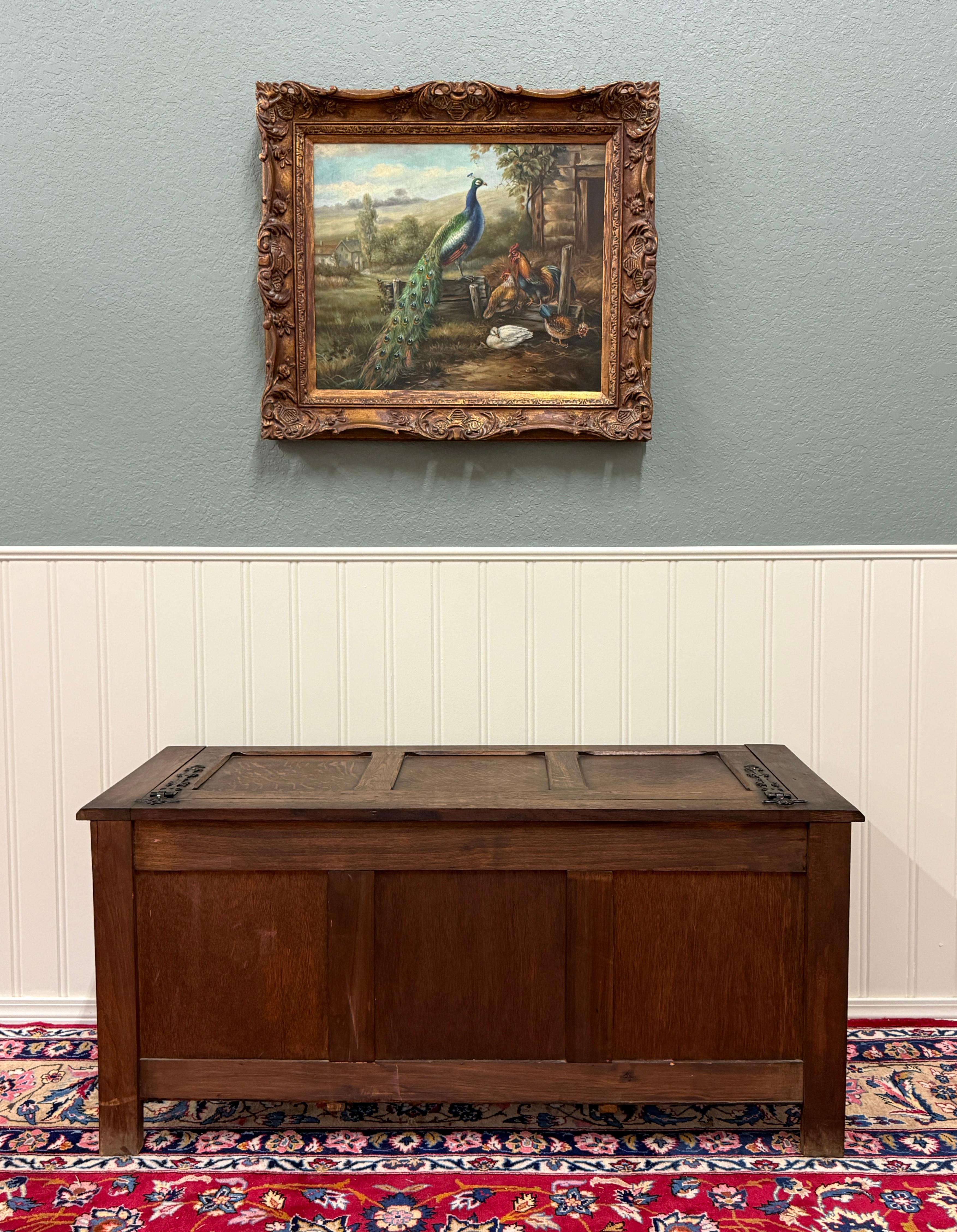 Antique French Gothic Trunk Chest Blanket Box Storage Coffer Knights Oak 19thC en vente 11