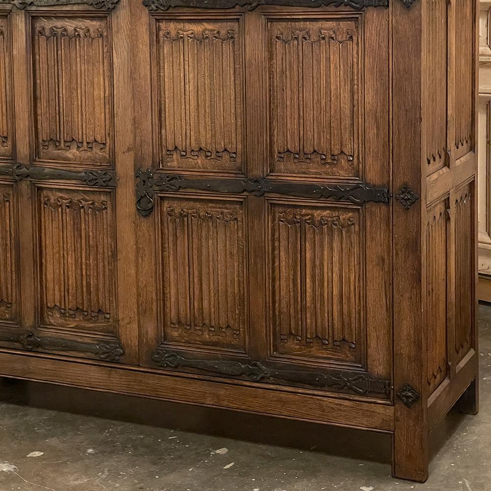 Antique French Gothic Wardrobe, Cabinet For Sale 8