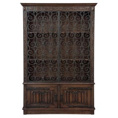 Antique French Gothic & Wrought Iron Bookcase ~ Bibliotheque from Toulouse
