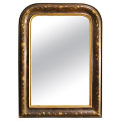 Antique French Grain Painted and Ebonized Louis Philippe Mirror