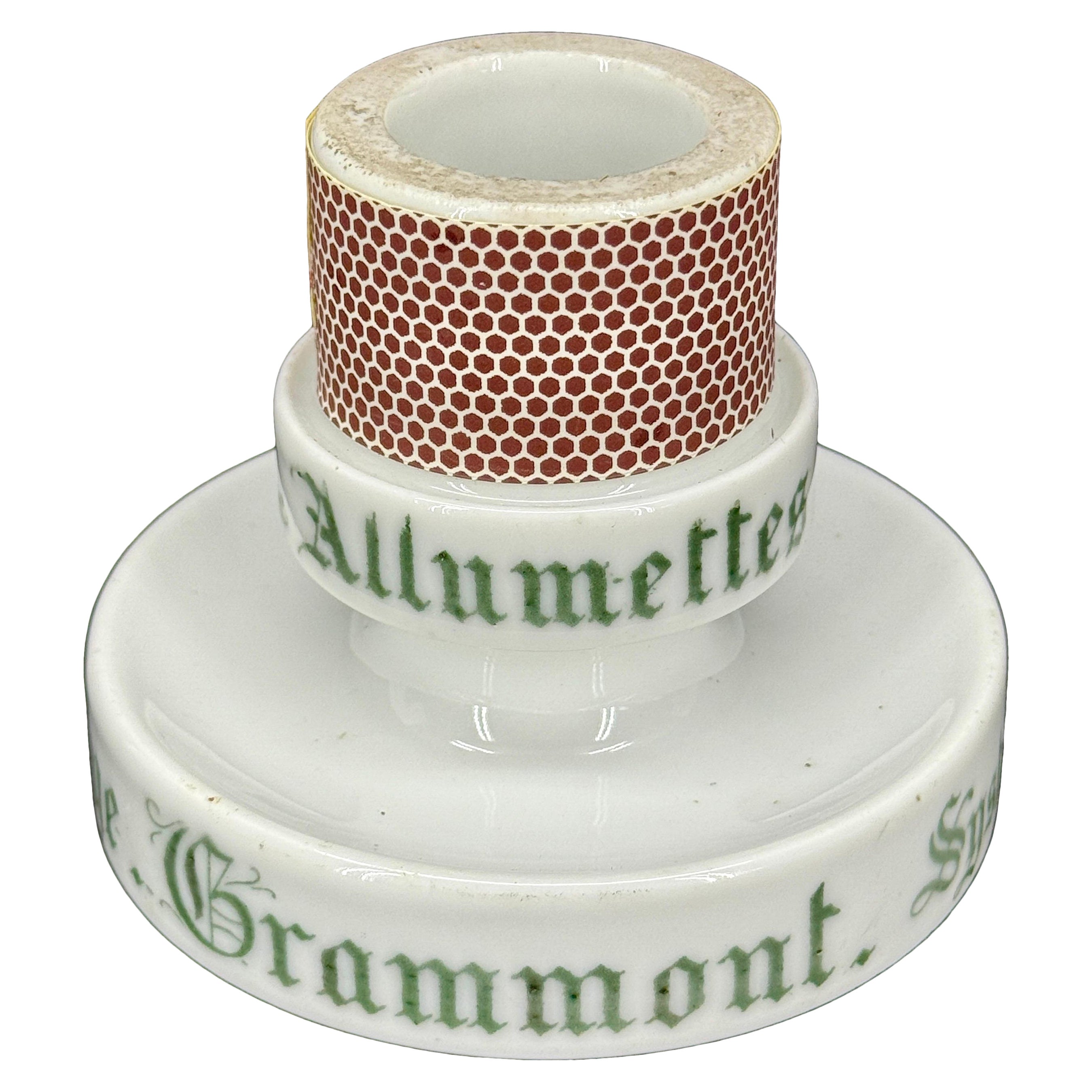 Antique French GRAMMONT Match Holder With Striker, Victor De Schreye