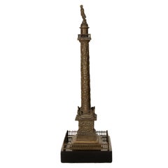 Antique French Grand Tour Bronze Desk Statue Sculpture Napoleon Column Vendome