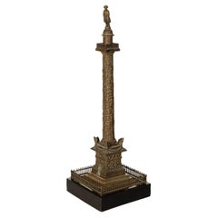 Antique French Grand Tour Bronze Desk Statue Sculpture Napoleon Column Vendome