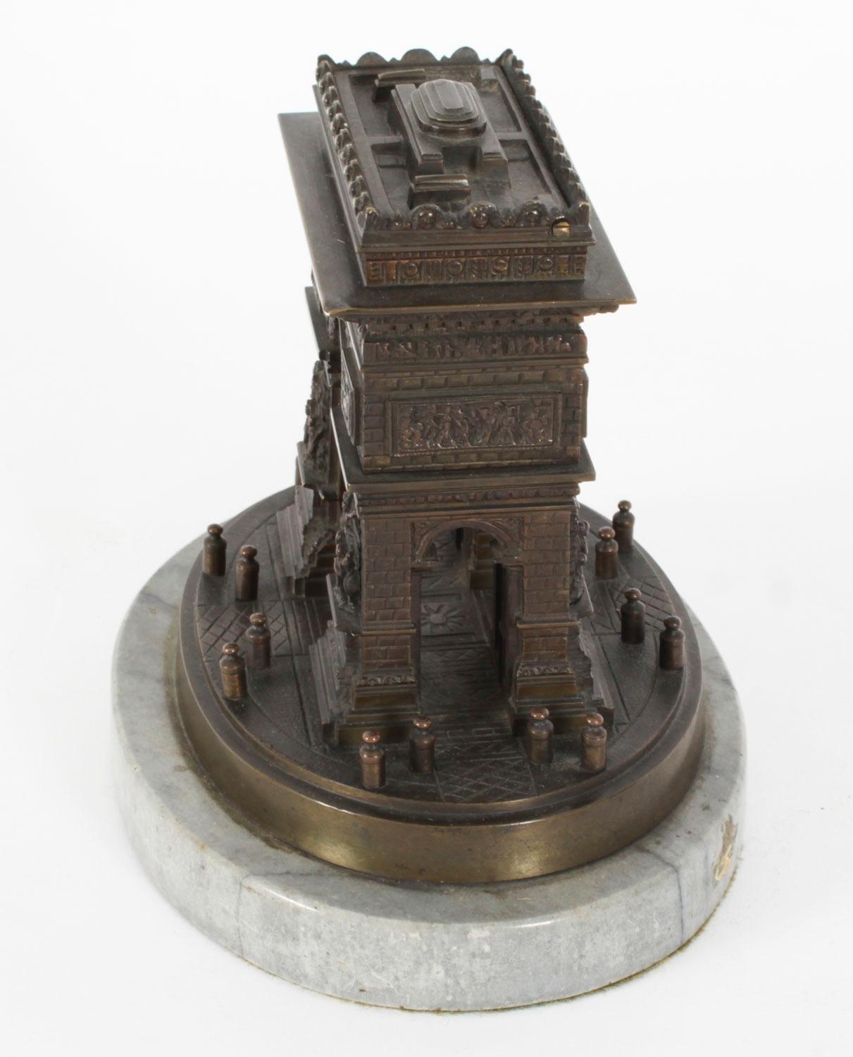 Antique French Grand Tour Bronze Model of The Arc de Triomphe, 19th Century 6