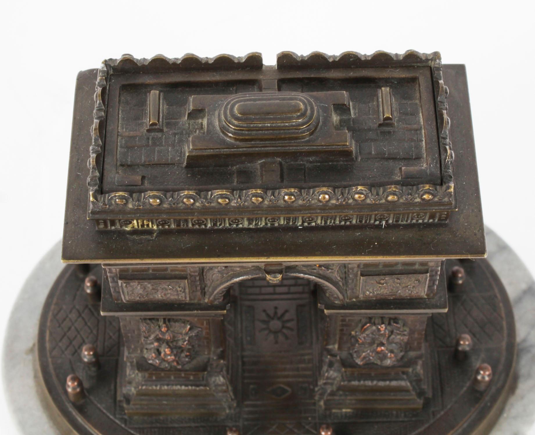 Mid-19th Century Antique French Grand Tour Bronze Model of The Arc de Triomphe, 19th Century