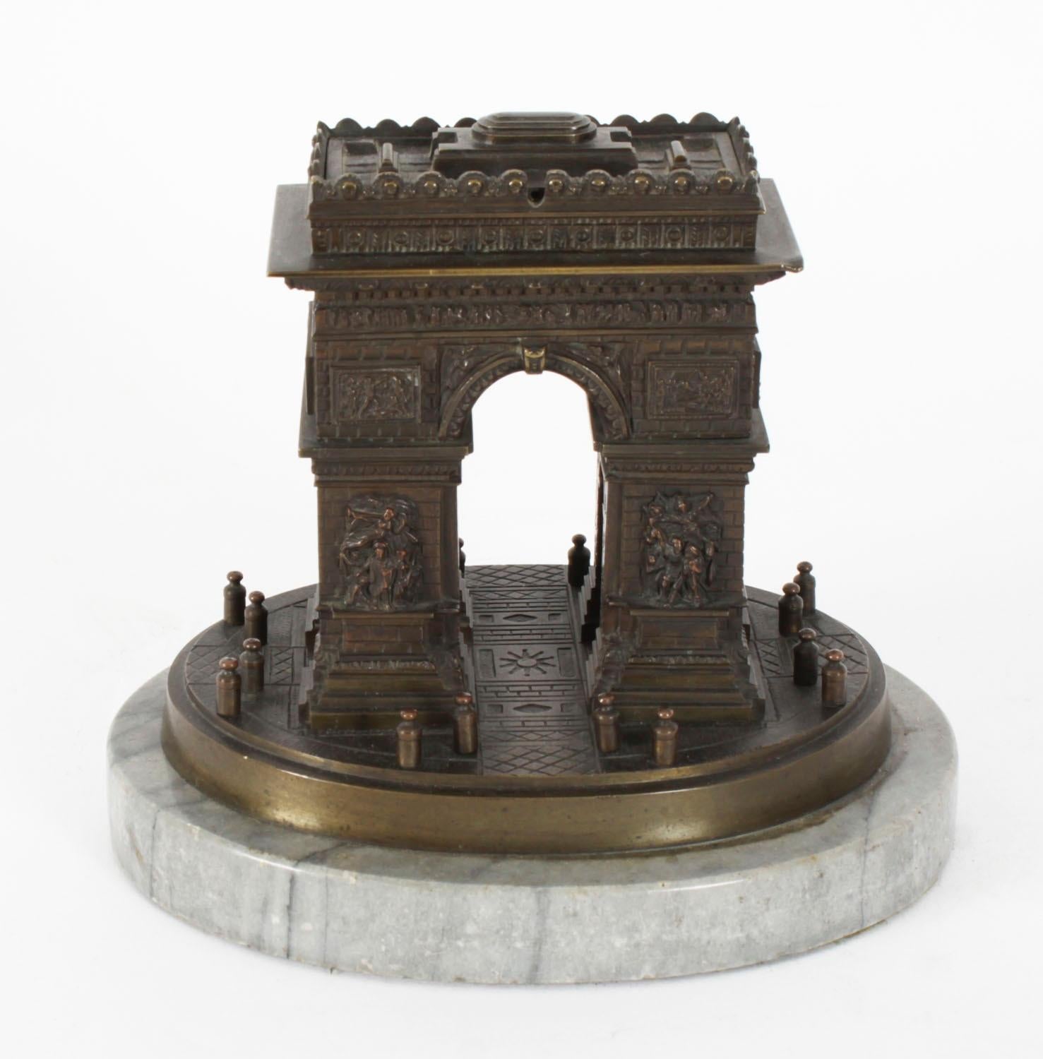 Antique French Grand Tour Bronze Model of The Arc de Triomphe, 19th Century 1