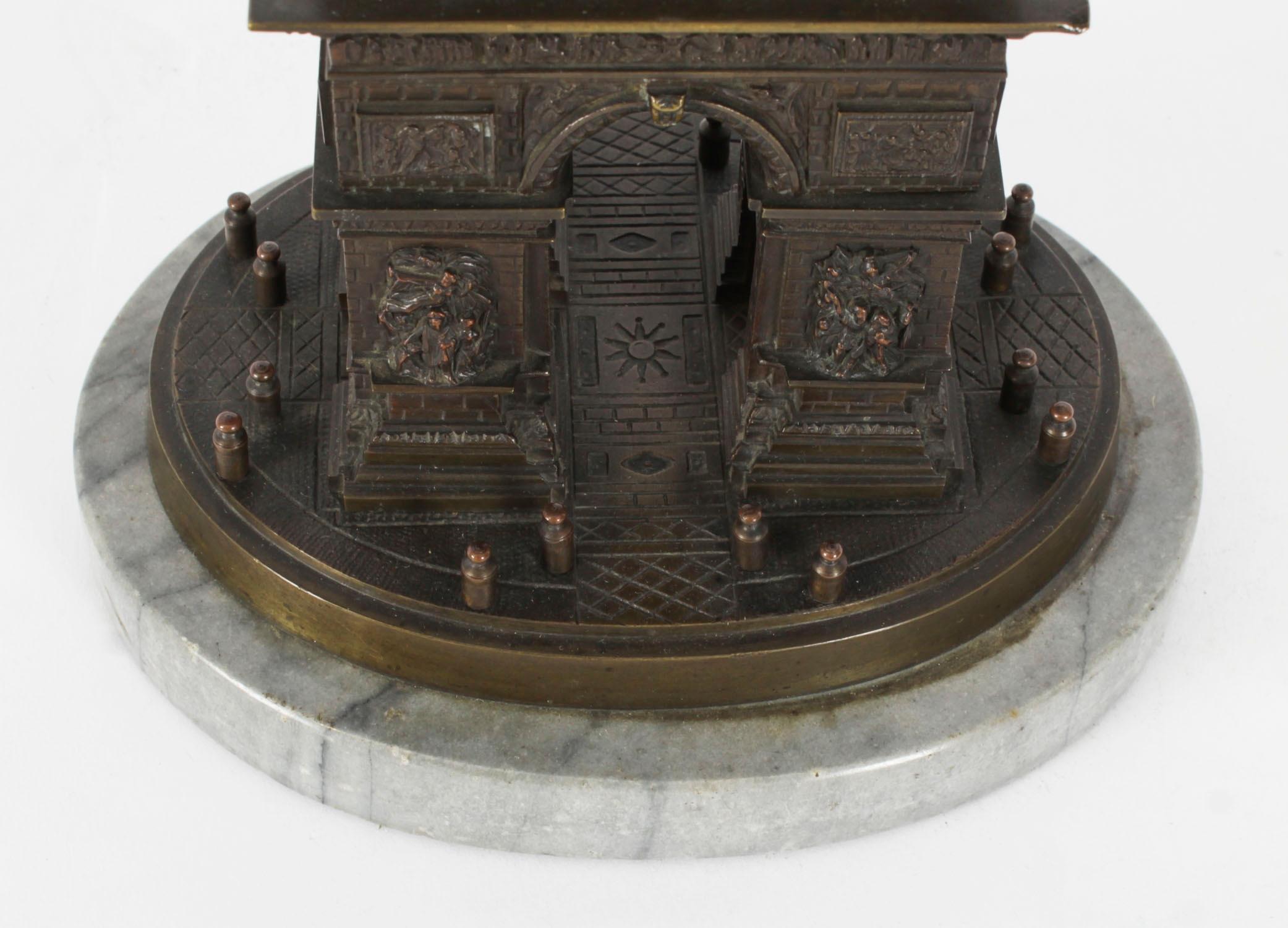 Antique French Grand Tour Bronze Model of The Arc de Triomphe, 19th Century 2
