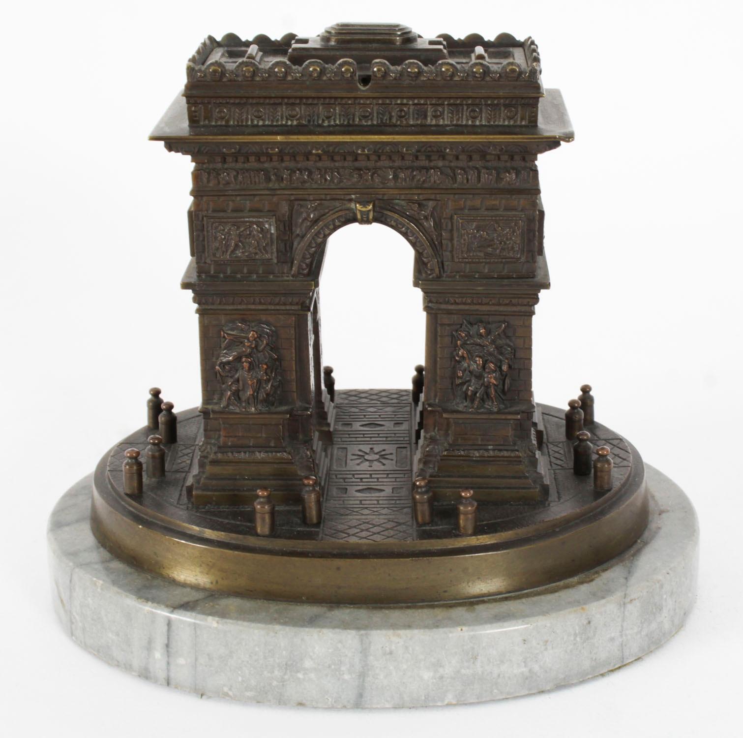 Antique French Grand Tour Bronze Model of The Arc de Triomphe, 19th Century 3