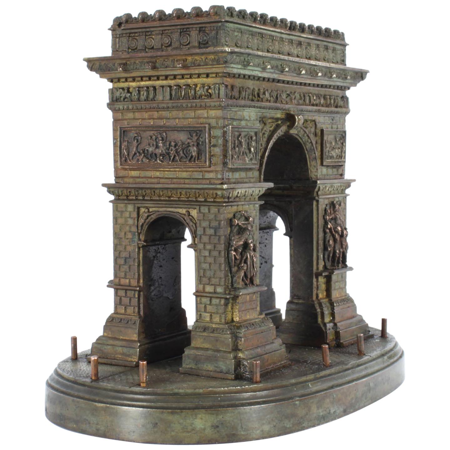 Antique French Grand Tour Bronze Model of The Arc de Triomphe, 19th Century