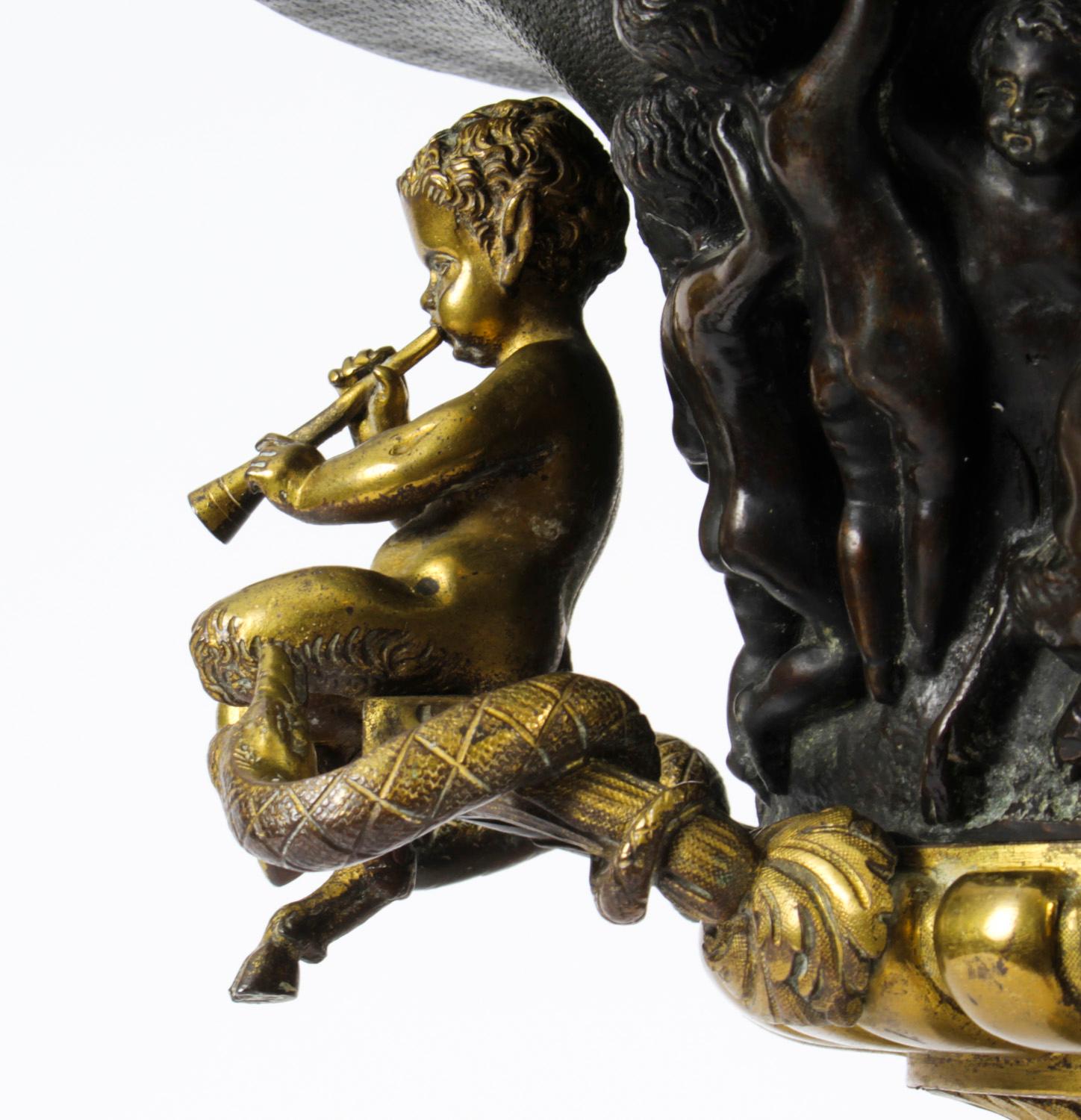 Antique French Grand Tour Bronze & Ormolu Jardiniere 19th Century For Sale 4