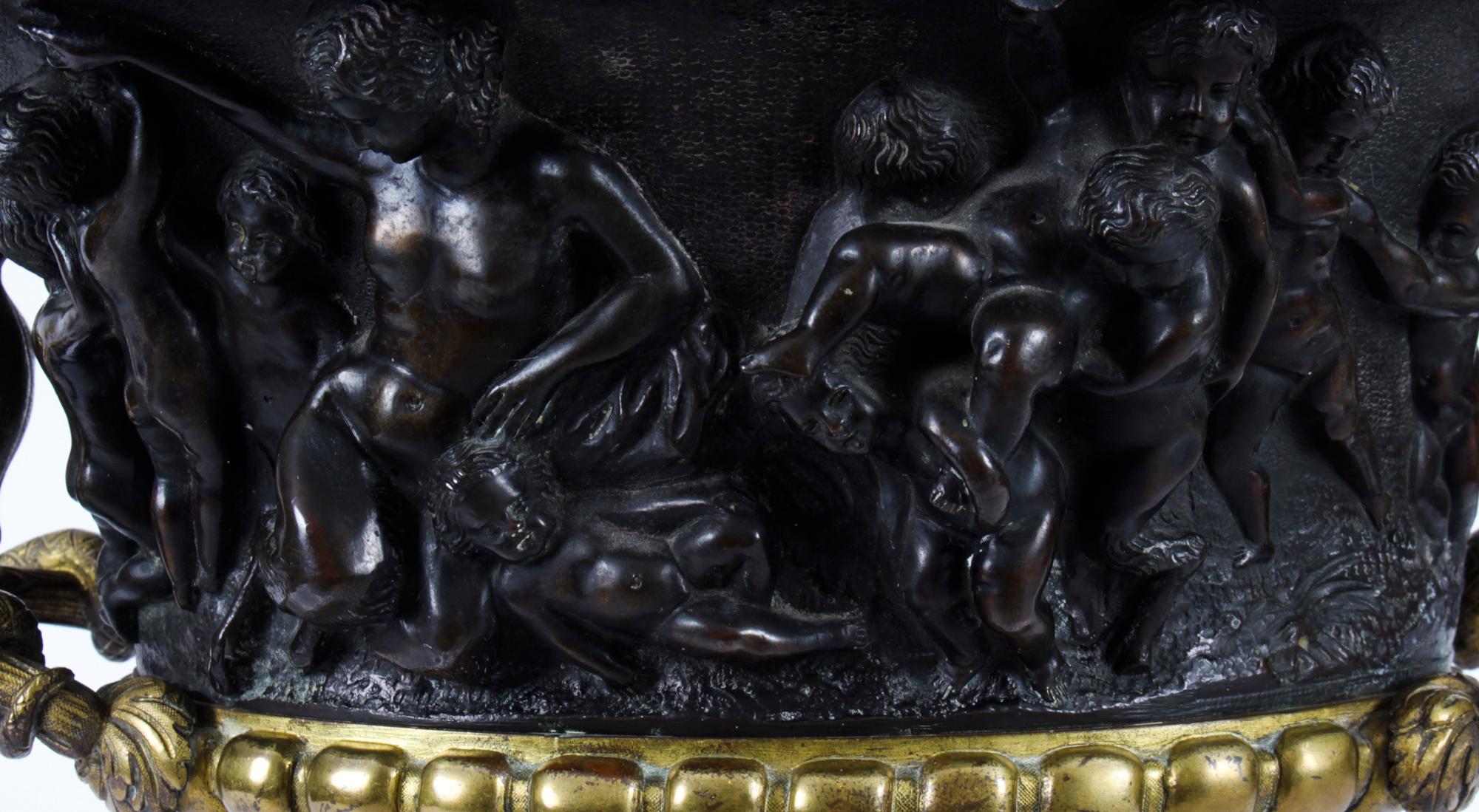 Antique French Grand Tour Bronze & Ormolu Jardiniere 19th Century For Sale 7