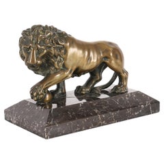 Antique French Grand Tour Bronze Sculpture of The Medici Lion 19th Century