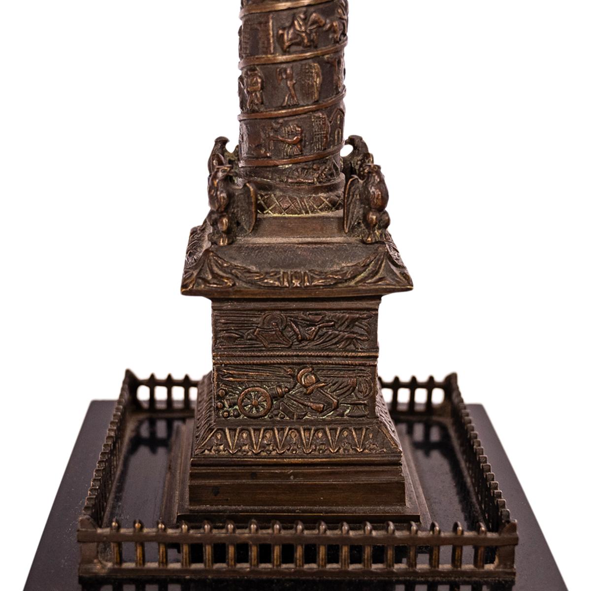 Antike französische Grand Tour Bronzestatuenskulptur Napoleon-Säule Vendome 1860, Französische Grand Tour im Angebot 6