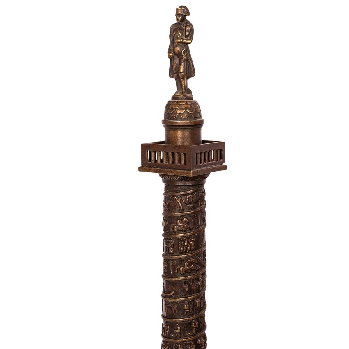 Antike französische Grand Tour Bronzestatuenskulptur Napoleon-Säule Vendome 1860, Französische Grand Tour im Angebot 7