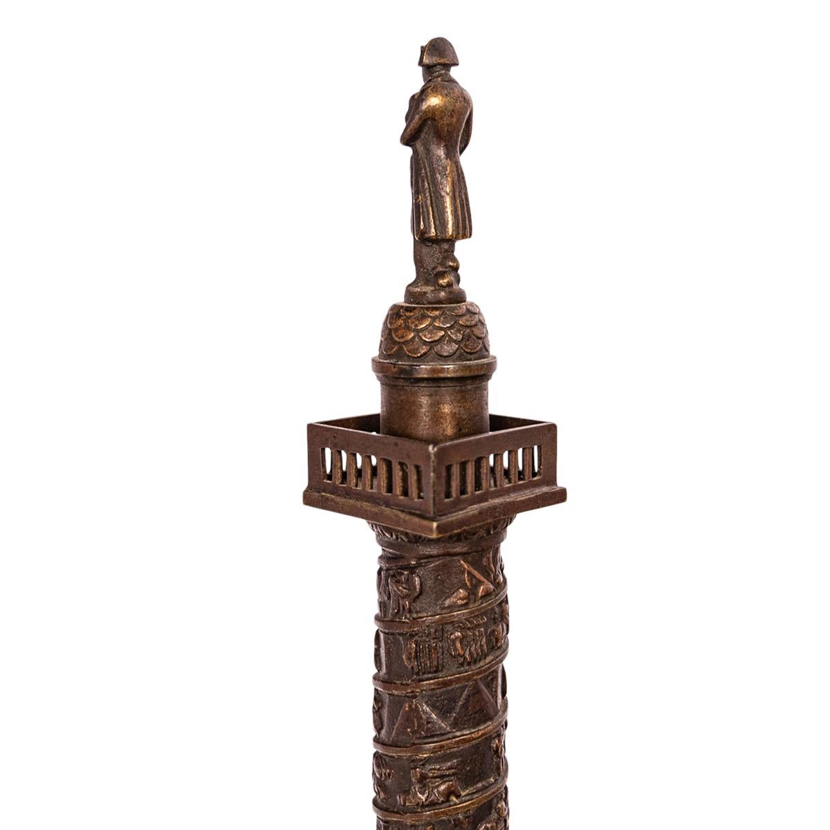 Antike französische Grand Tour Bronzestatuenskulptur Napoleon-Säule Vendome 1860, Französische Grand Tour im Angebot 8