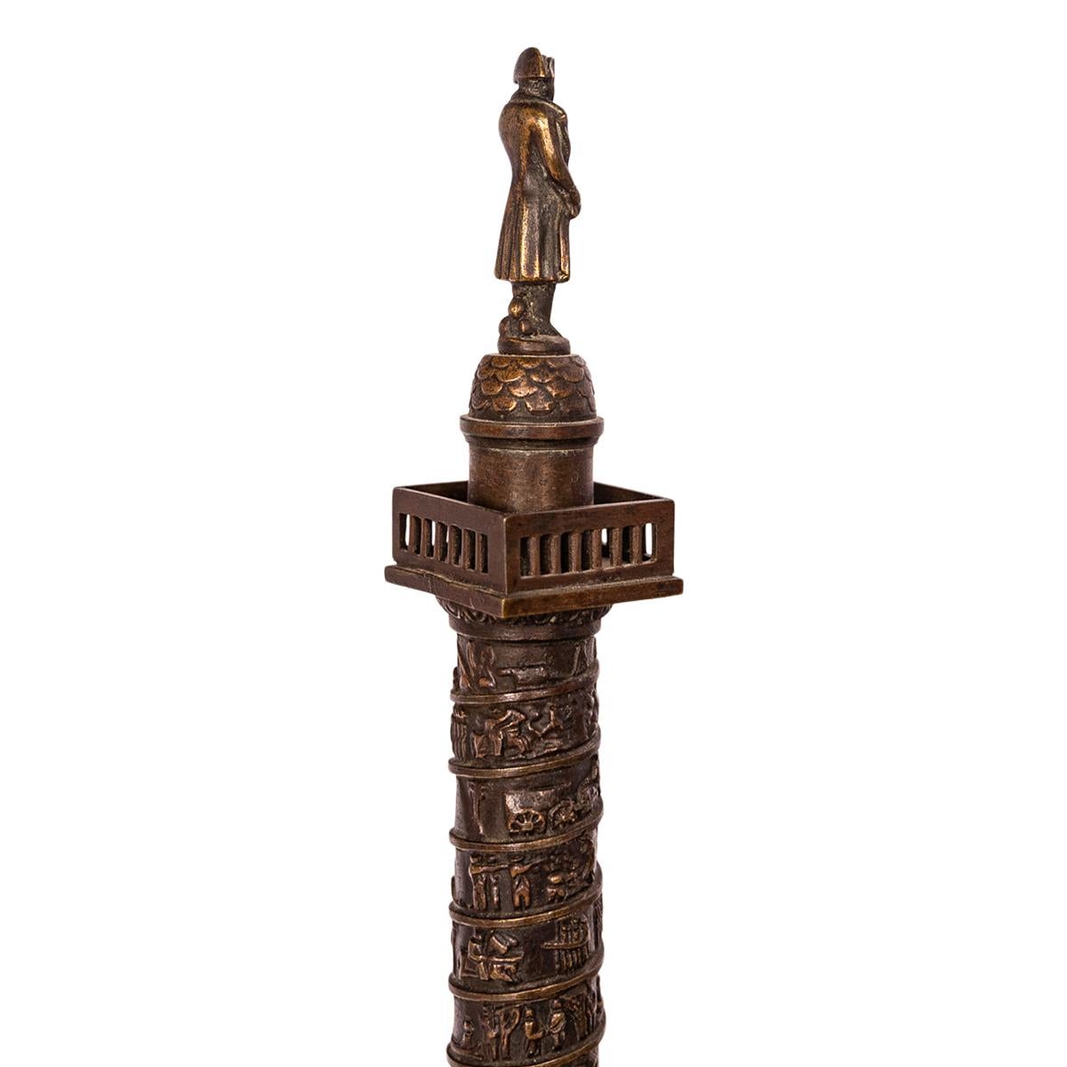 Antike französische Grand Tour Bronzestatuenskulptur Napoleon-Säule Vendome 1860, Französische Grand Tour im Angebot 10