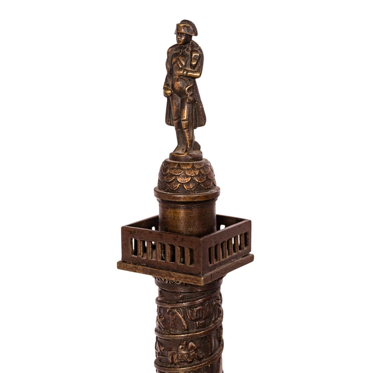 Antike französische Grand Tour Bronzestatuenskulptur Napoleon-Säule Vendome 1860, Französische Grand Tour im Angebot 11