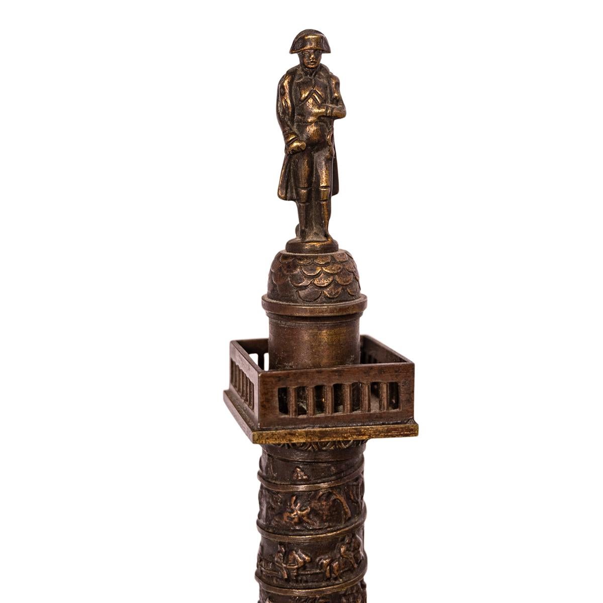 Antike französische Grand Tour Bronzestatuenskulptur Napoleon-Säule Vendome 1860, Französische Grand Tour im Angebot 12