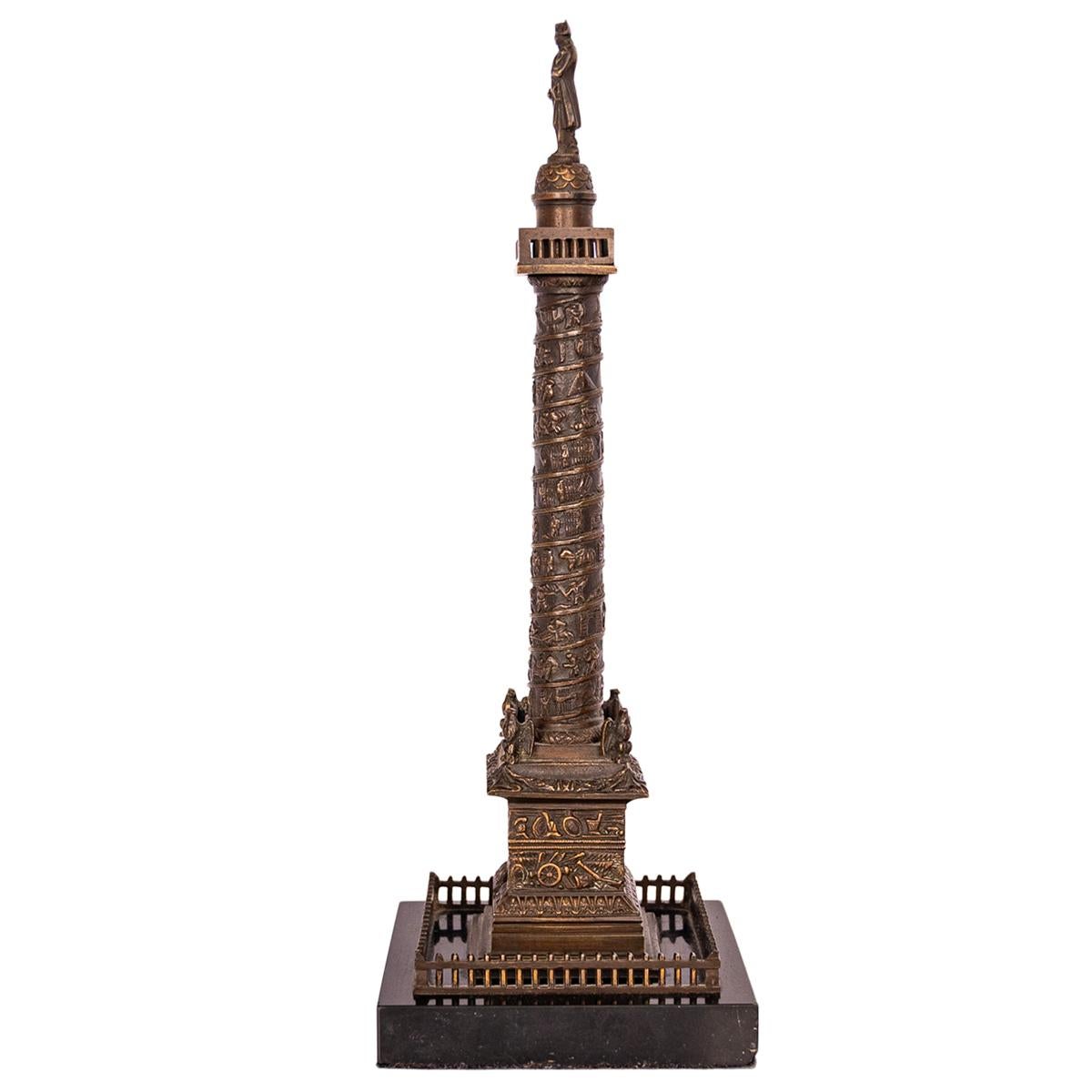 Antike französische Grand Tour Bronzestatuenskulptur Napoleon-Säule Vendome 1860, Französische Grand Tour (Mittleres 19. Jahrhundert) im Angebot