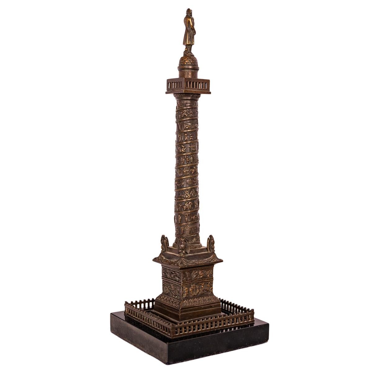 Antike französische Grand Tour Bronzestatuenskulptur Napoleon-Säule Vendome 1860, Französische Grand Tour im Angebot 1