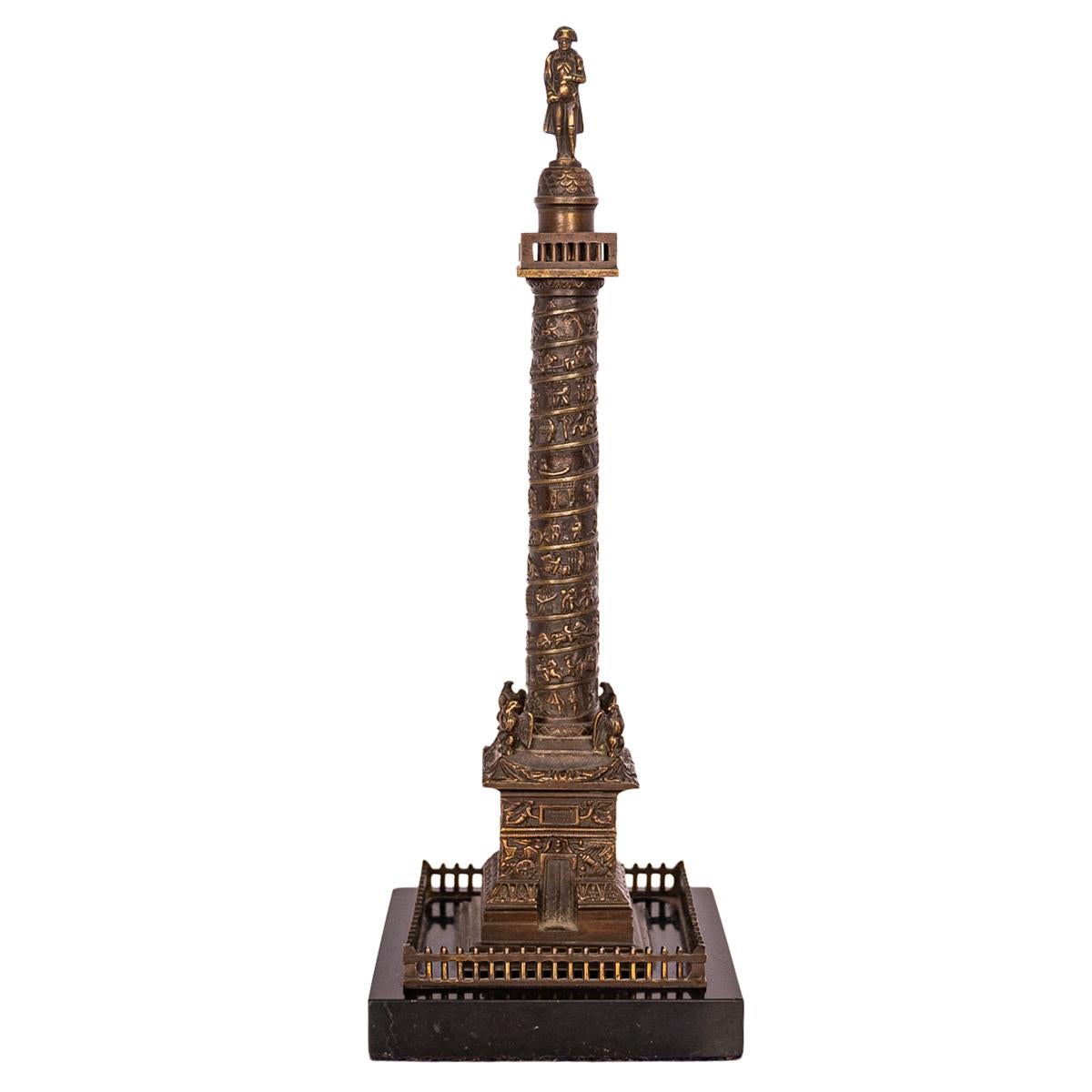 Antike französische Grand Tour Bronzestatuenskulptur Napoleon-Säule Vendome 1860, Französische Grand Tour im Angebot 2