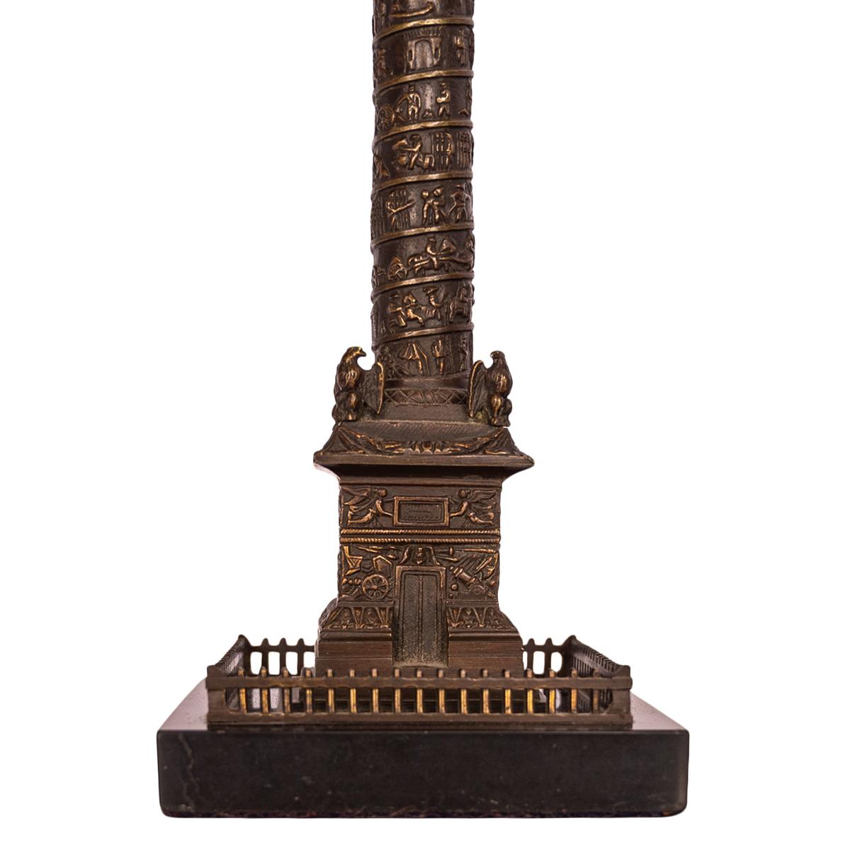 Antike französische Grand Tour Bronzestatuenskulptur Napoleon-Säule Vendome 1860, Französische Grand Tour im Angebot 4